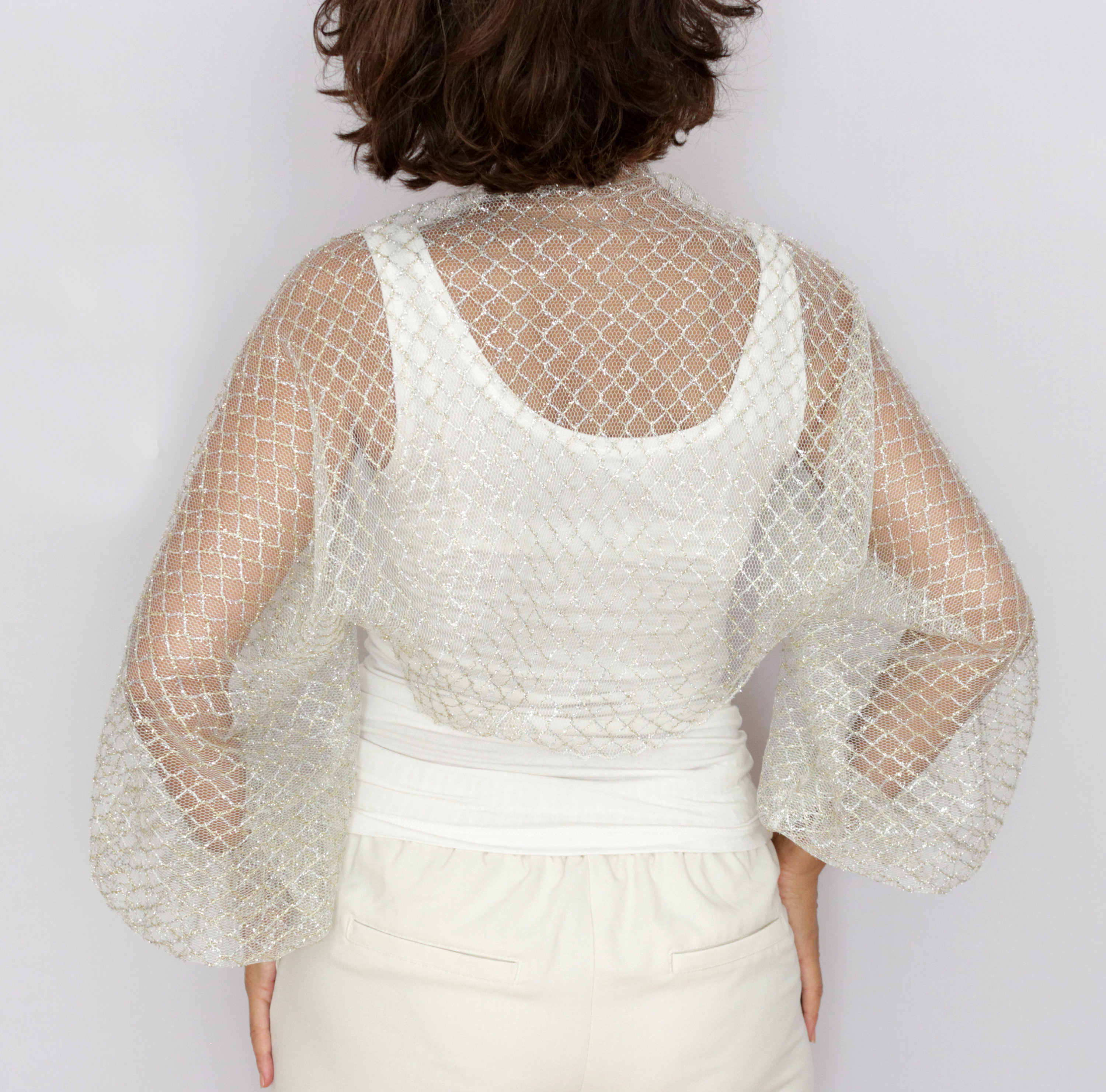 トップス FLOWER BALLOON TULLE BOLERO (CREAM) Express Women Top