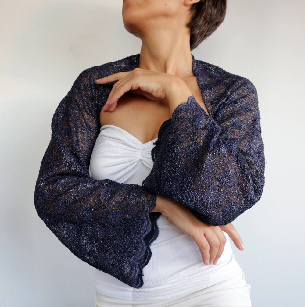 Navy shrug plus size clearance