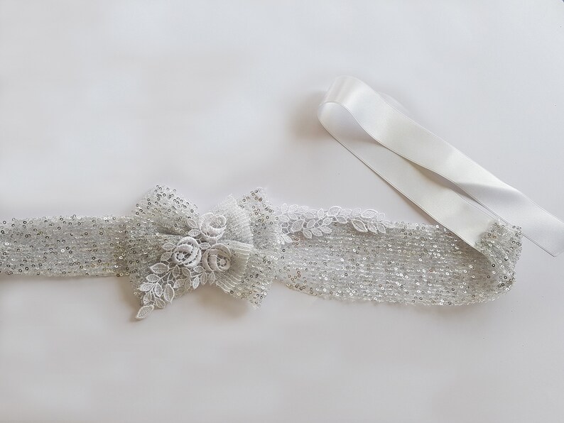 Silver wedding belt Lace bridal belt Wedding dress belt Etsy