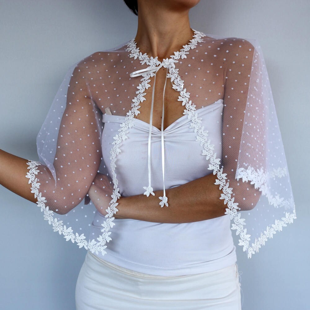 tulle bridal cape