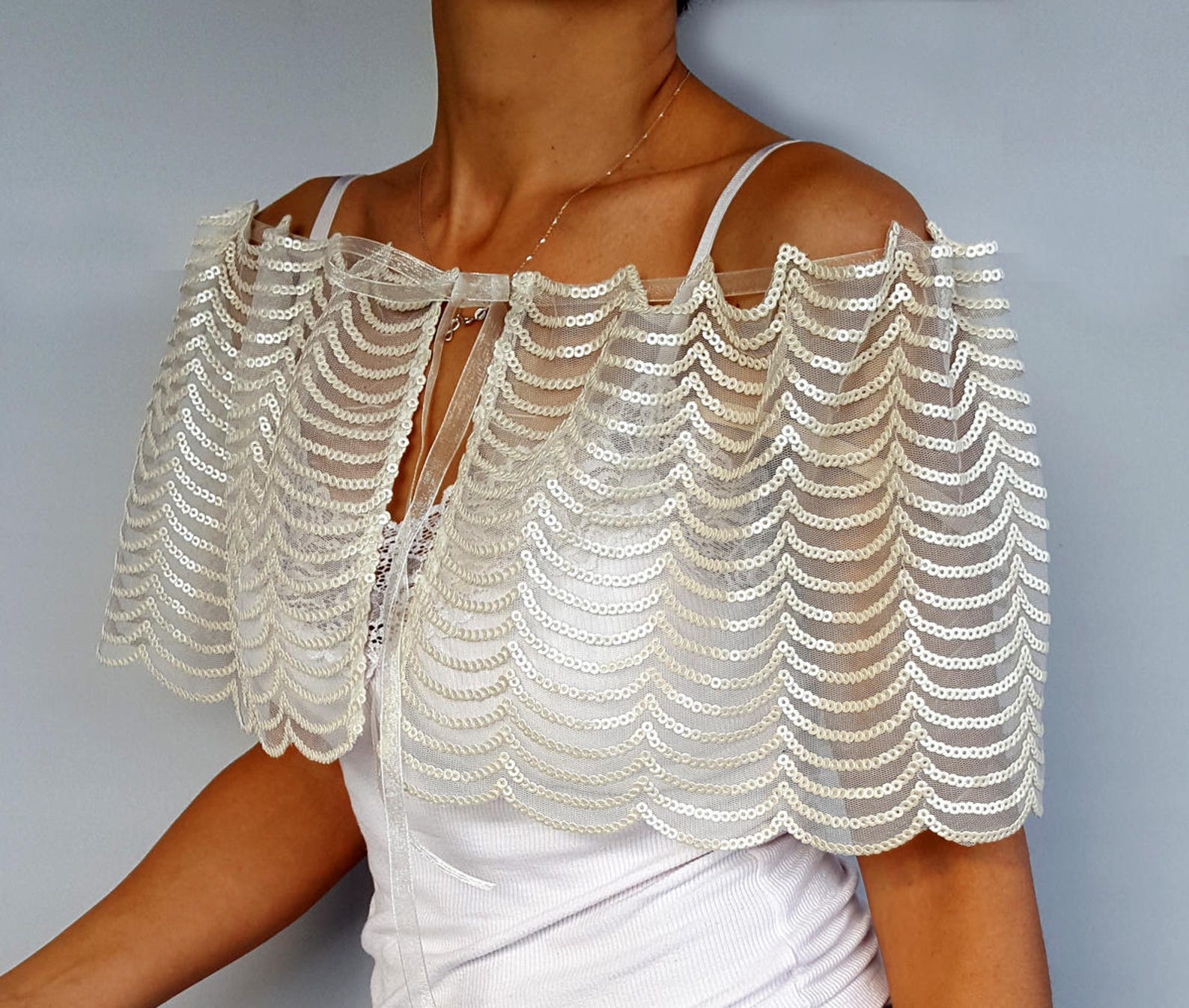 ivory wedding cape