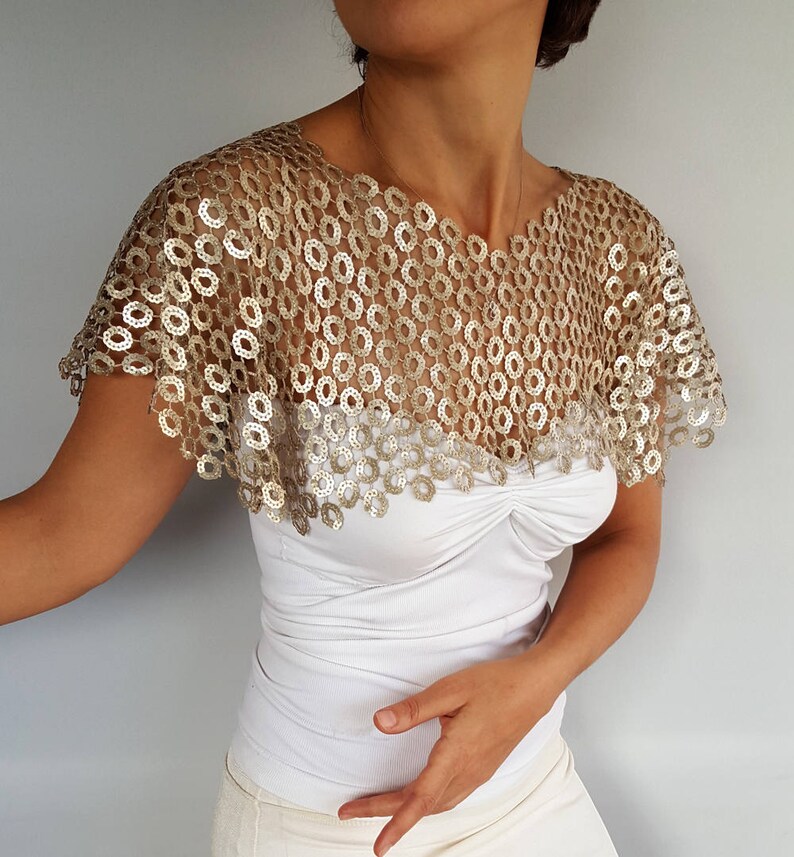 sequin wedding cape