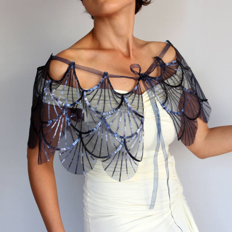 sequin wedding cape