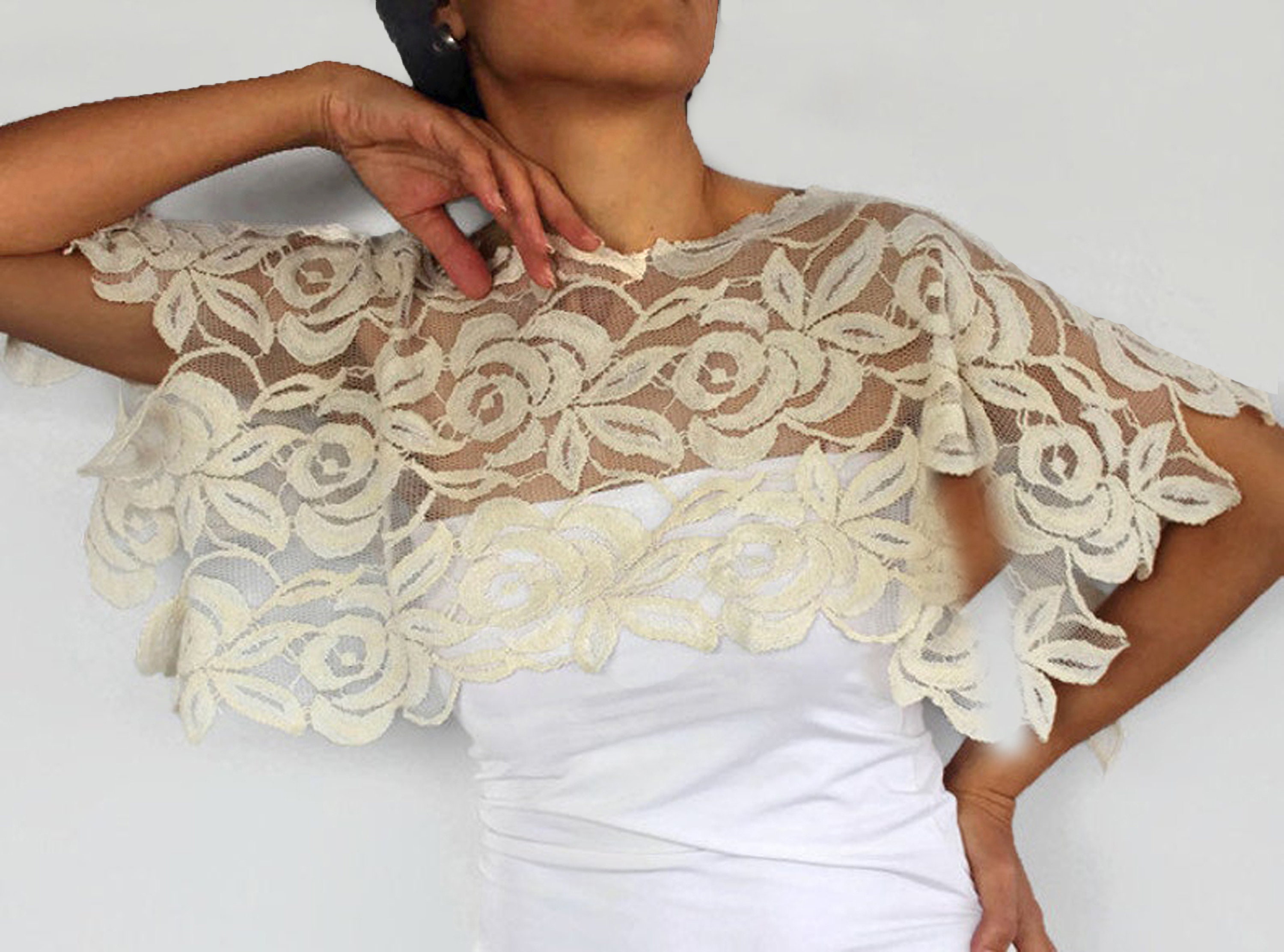 Beige Lace Shrug - Etsy Canada