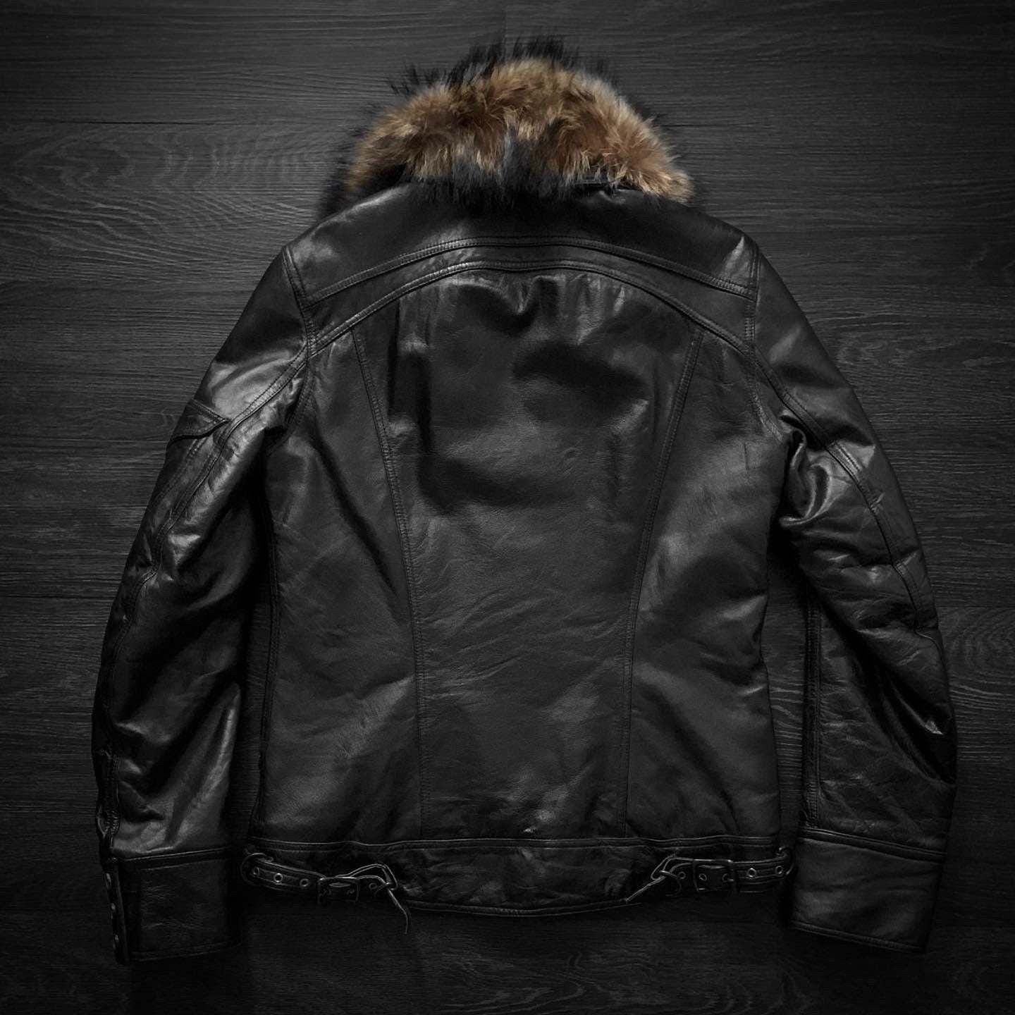 Yasuyuki Ishii Style Fur Leather Jacket | Horsi Raccoon Fur Kraven