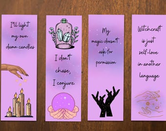Witch's Manifesto Bookmark Set | Feminine Witchy Digital Download | Empowering Spellcraft Bookmark for Modern Witches