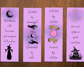 Witchy Bookmarks | Celestial Moon Magic Quotes (Digital Download)