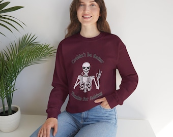 Skeleton Coffee Sweatshirt, Sarcastic Introvert Graphic Crewneck, Dark Humor Gothic Apparel