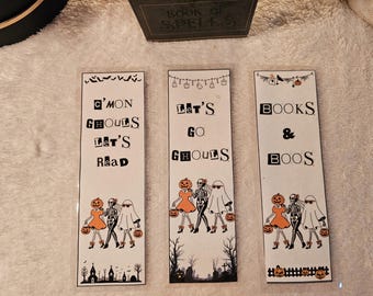 Spooky Ghost & Pumpkin Halloween Bookmarks | Printable Fall Gift (Digital Download)