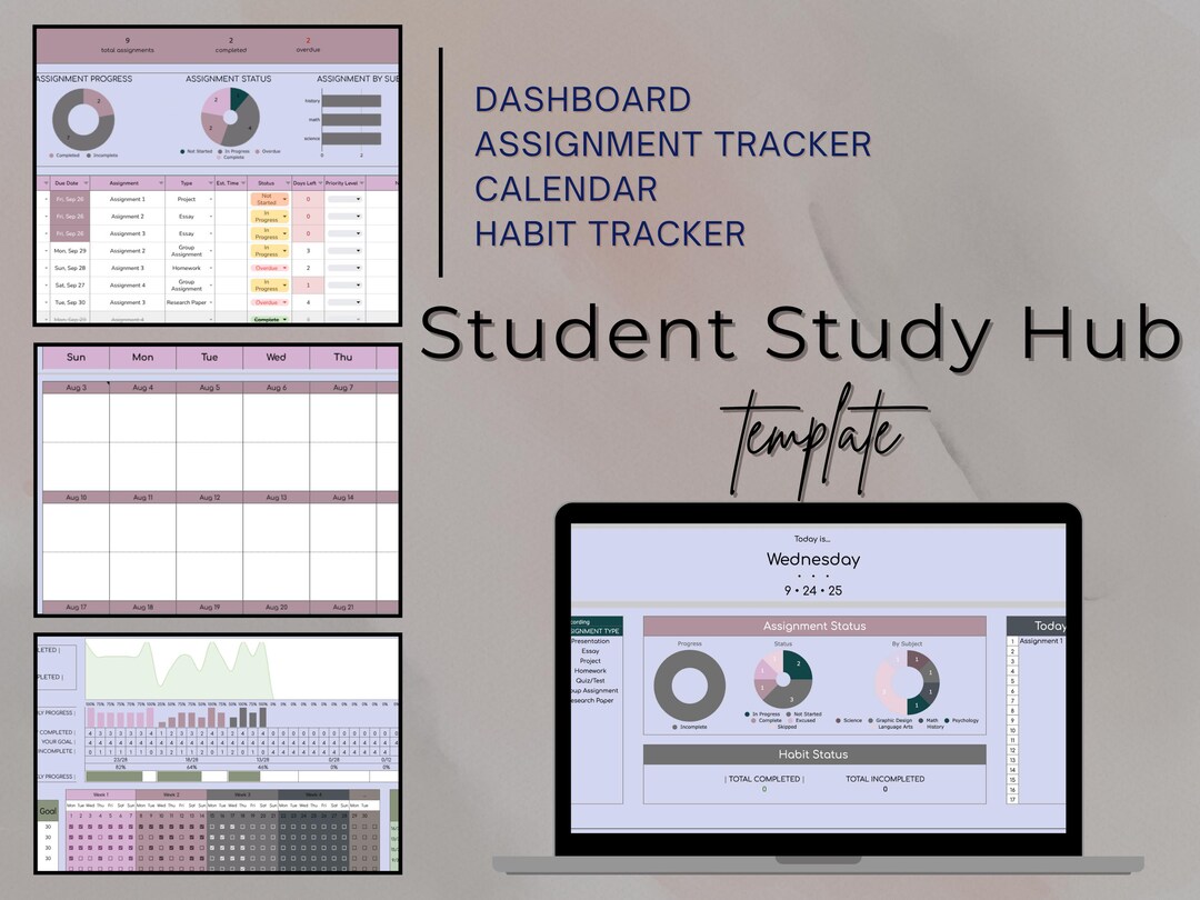 Student Digital Planner | NOCTELLE Silver Package | Dashboard ...