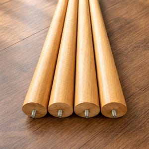 Juego de 4 patas de mesa cónicas de madera – Piezas de muebles de madera maciza a medida