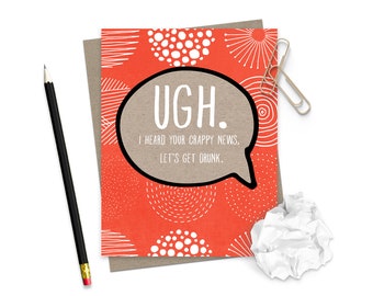 Get Well Soon Card / Thinking of You Encouragement Card / Cancer  Card / Friend Card / Funny Encouragement Greeting Card / Sympathy Hope