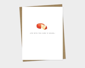 Cheesy Friend Card Card | Cheese Friend Card | Cheese Pun Card | Funny Love Card | Funny | Cheese Lover Card | Funny Cheese Card | Gouda