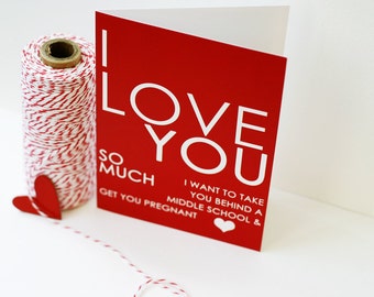 Adult Greeting Card Funny Love Card I Love You Greeting Card - Adult - Red Heart Greeting Love Card Wedding Anniversary Valentines Day