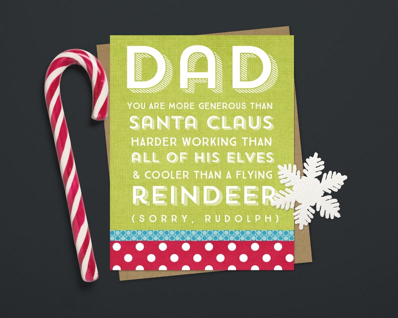 Funny Christmas Card for Dad Dad Christmas Card Funny Etsy