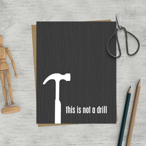 Tarjeta de broma de papá / Tarjeta de felicitación de los padres / Tarjeta del Día del Padre Divertida / No es una tarjeta de taladro / Tarjeta divertida para papá / Tarjeta de marido divertido