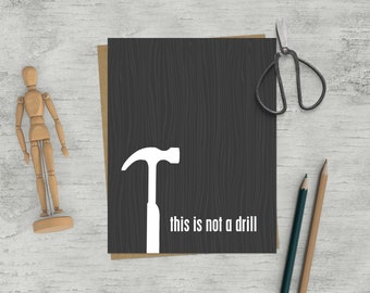 Dad Joke Card | Fathers Greeting Card | Fathers Day Card Funny | Not a Drill Card | Funny Card for Dad | Funny Husband Card