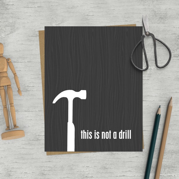 Dad Joke Card | Fathers Greeting Card | Fathers Day Card Funny | Not a Drill Card | Funny Card for Dad | Funny Husband Card