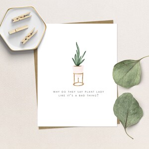 Plant Lady Carte de vœux Meilleurs amis Carte de vœux Carte d’amitié Carte Besties Carte BFF Cadeau Jeu de mots Carte de vœux Plant Lover