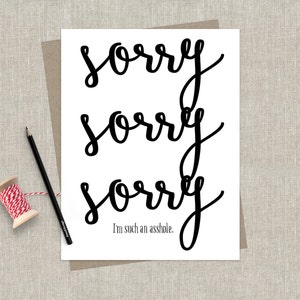 Funny I&#39;m Sorry Greeting Card | Adult Greeting Card | Apology Card | Funny I&#39;m Sorry Card