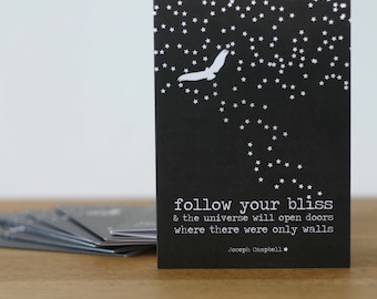 Follow Your Bliss Card | Motivational Card | Inspirational Greeting Card | Encouragement Friendship Greeting Card