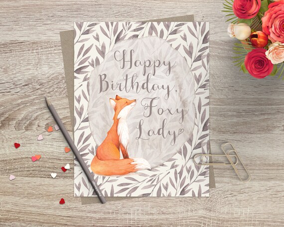 Foxy Lady Birthday Card Foxy Lady Birthday Card