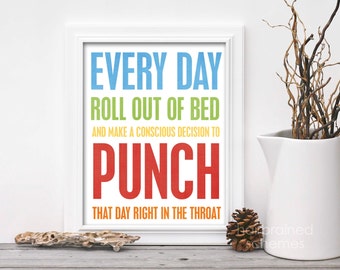 Funny Rainbow Art Print | Motivation Office Art | Funny Bedroom Poster | Kids Room Decor