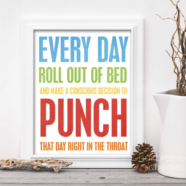 Funny Rainbow Art Print | Motivation Office Art | Funny Bedroom Poster | Kids Room Decor