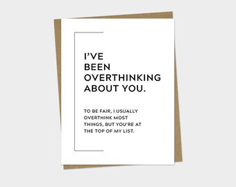 Anxiety Card | Mental Health Card | Overthinking Love Card | Funny Overthinking Card | Funny Friendship Card | Boyfriend Card