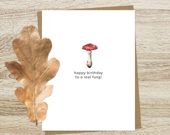 Mushroom Birthday Card | Fungi Card | Funny Card for Him | Boyfriend Birthday Card