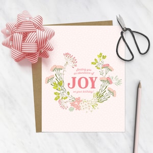 Deseando la tarjeta de cumpleaños de la alegría / tarjeta de cumpleaños alegre / tarjeta de cumpleaños dulce lindo / tarjeta para el compañero de trabajo