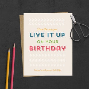 Carte de voeux d'anniversaire drôle de vieille blague | Vivez l'ambiance sur votre carte d'anniversaire | Carte de joyeux anniversaire | Carte d'anniversaire drôle d'âge | Carte drôle
