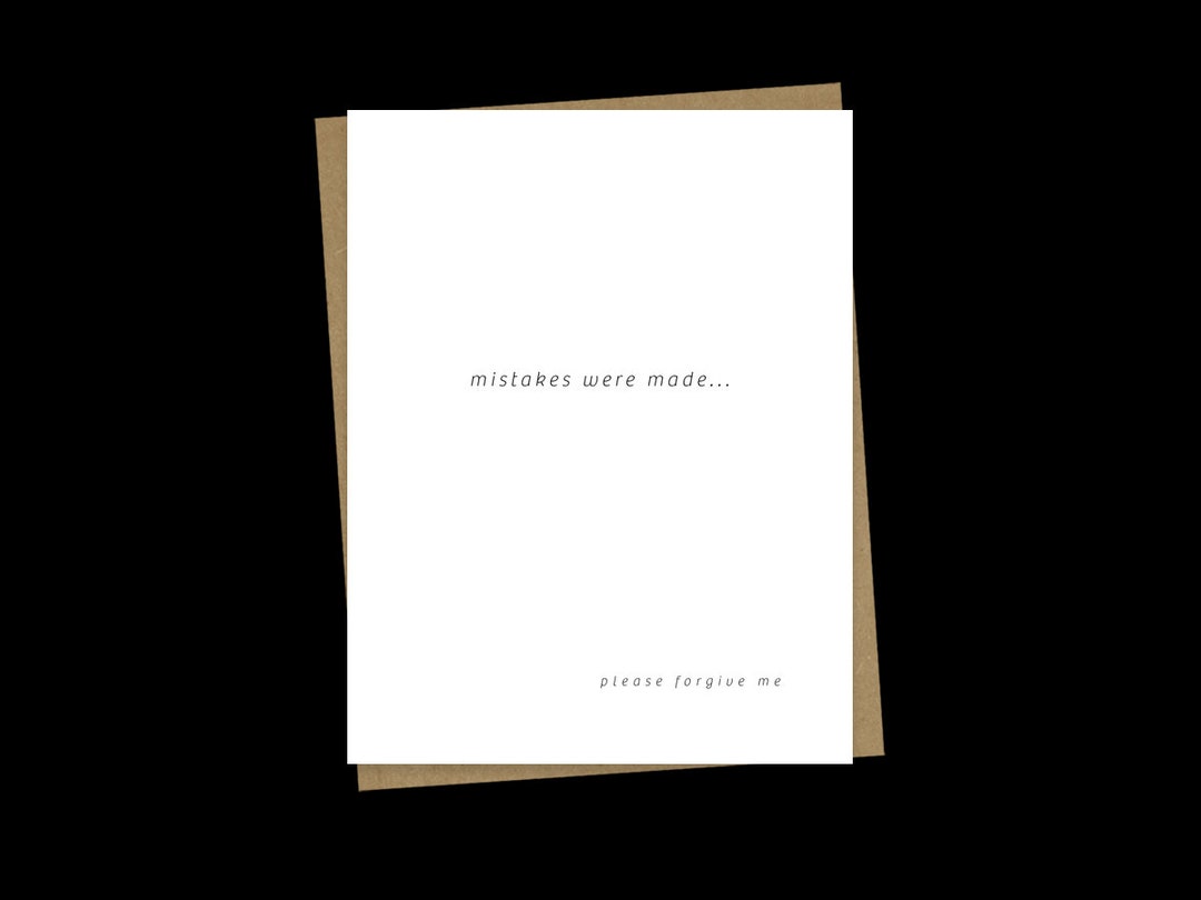 Sincere Apology Card Apology Card I'm Sorry Card Please Forgive Me Card