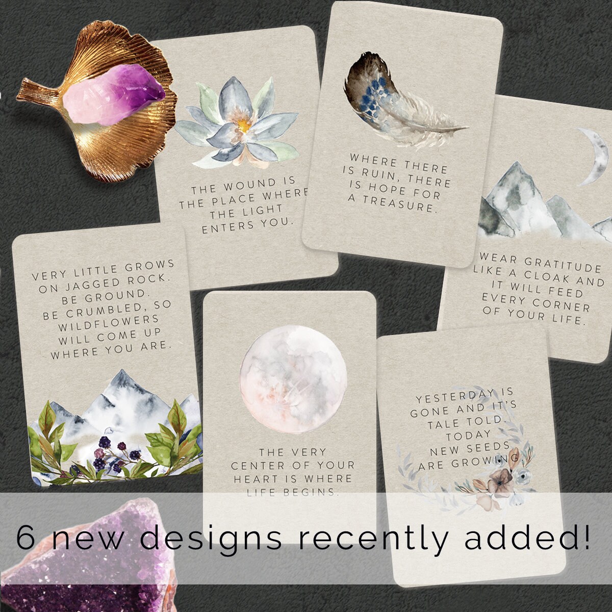 Stocking Stuffer Rumi Quotes Woodland Affirmation Cards, Friendship Gift, Affirmation Deck, Rumi Quotes, Motivation Cards, Self Care Gift