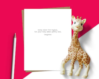 Funny New Baby Card, Inappropriate Baby Card, Rude New Mom Card, Funny Baby Card