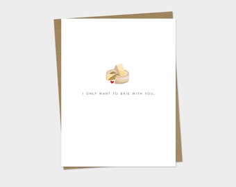 Cheesy Love Card Card | Cheese Card | Cheese Pun Card | Funny Love Card | Brie With You | Cheese Card for Boyfriend Girlfriend