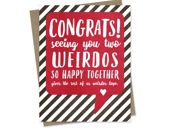 Funny Wedding Card | Congratulations  Wedding Greeting Card | Funny Weirdos Wedding Card | Congrats on Your Wedding | Wedding Card