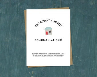 Grappige Housewarming Card | Nieuwe Home Card | Nieuwe House Card | Felicitaties Kaart | Gefeliciteerd New Home