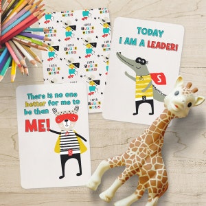 Children Superhero Affirmation Cards, Affirmations Cards for Kids, Childs Affirmation Deck, Stocking Stuffer for Kids, Teacher Gift