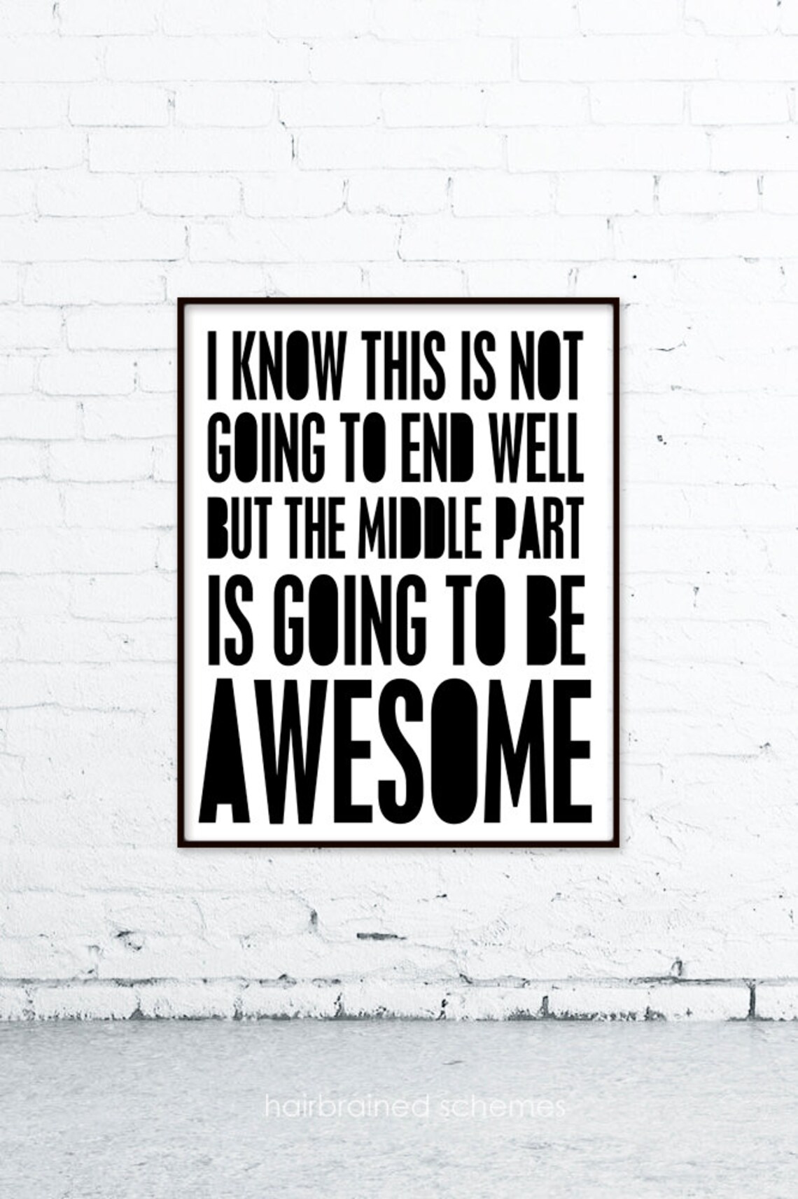 Awesome Typographic Print Funny Typography Poster Awesome | Etsy
