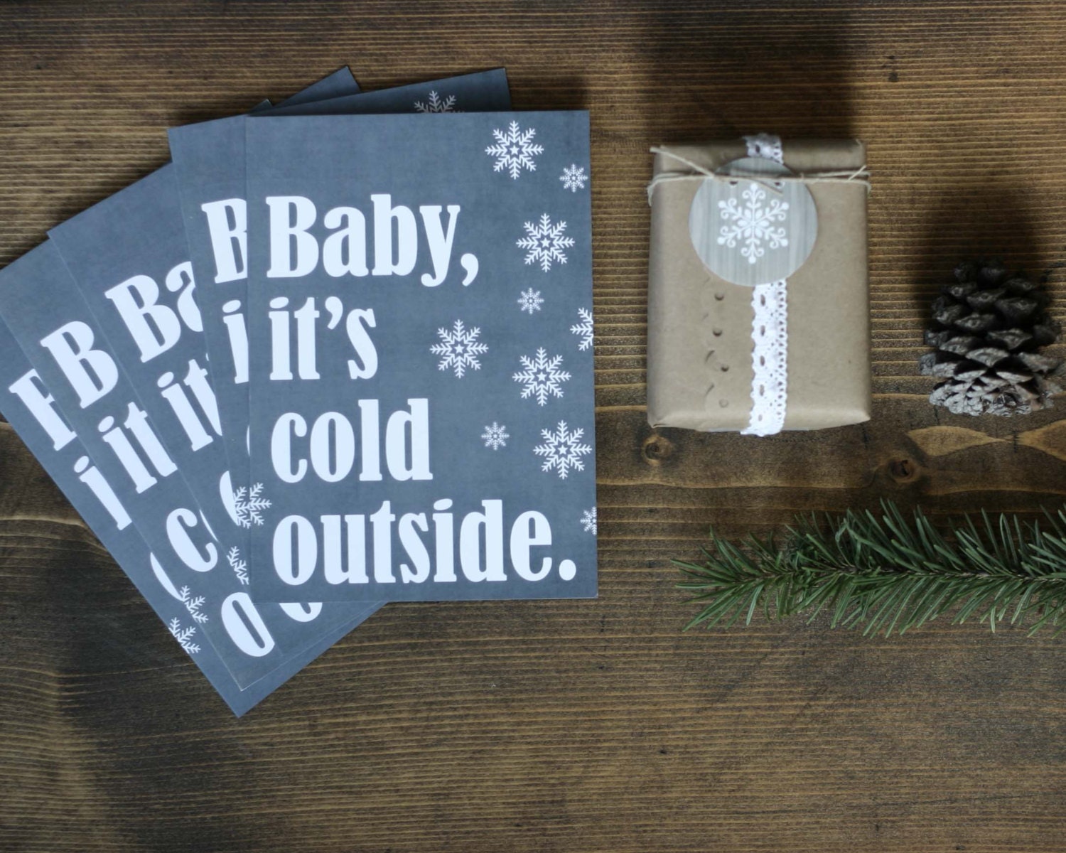 Baby It's Cold Outside Christmas Card 