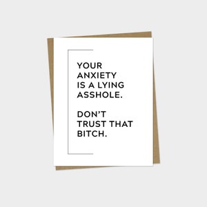 Anxiety Card | Mental Health Card | Friendship Mental Heath Card | Funny Anxiety Card | Funny Friendship Card | Friend Support Card