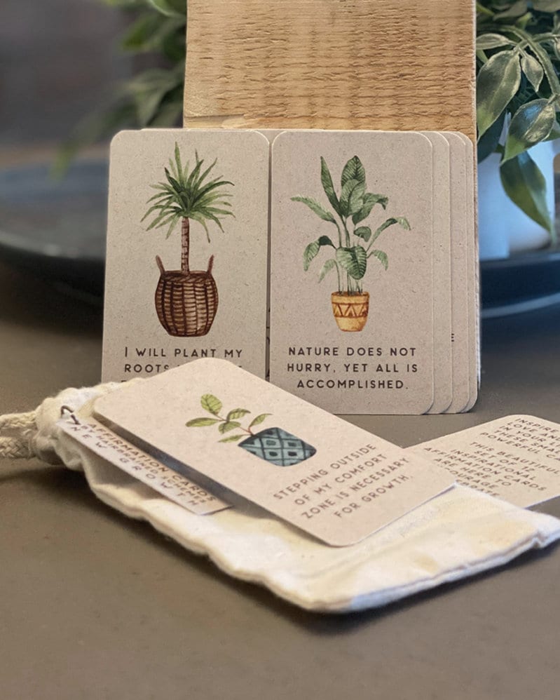 Stocking Stuffer Mini Plant Affirmation Cards Plant Lover Affirmation Cards Friendship Gift Affirmation Deck Quotes Self Care Gift