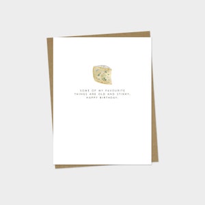 Cartão de aniversário de queijo | Queijo Cartão Comemorativo | Chalaça do queijo Cartão Comemorativo | idade engraçada cartão comemorativo | Cartão engraçado | Cartão de aniversário velho | Cartão de aniversário engraçado | Queijo azul
