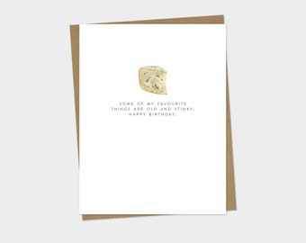 Cheesy Birthday Card | Cheese Card | Cheese Pun Card | Funny Age Card | Funny Card | Old Birthday Card | Funny Birthday Card | Blue Cheese