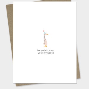 Happy Birthday Silly Goose | Cute Goose Birthday Card | Birthday Card Goose