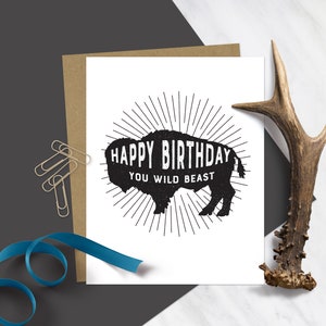 Tarjeta de cumpleaños divertida / Bestia salvaje Tarjeta de feliz cumpleaños / Tarjeta de felicitación de cumpleaños para él / Tarjeta de cumpleaños de humor adulto / Cumpleaños de papá