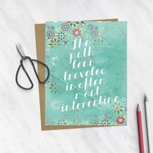Inspirational Art Motivational Card | The Path Less Traveled Card | Graduation Card