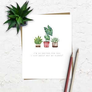 Natte mijn planten Plant woordspeling kaart | Aanmoedigingskaart | Je hebt deze kaart | Grappige kaart | Nieuwe vacaturekaart | Afstudeercadeau | Goed nieuws kaart