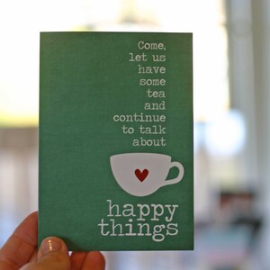 Friendship Card Tea and Happy Things | Tea Lover Birthday Card | Tea ...